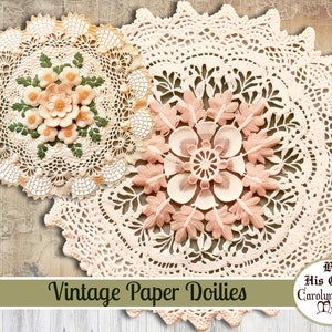 Recortes elegantes, vintage, tapetes de papel, tapete, diario basura, efímeras de scrapbooking, descarga digital