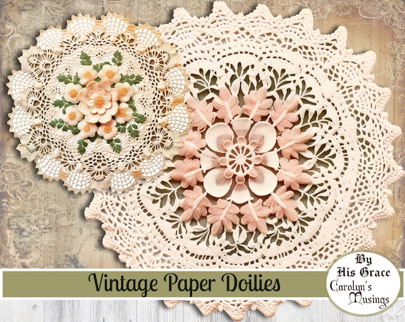 Fussy Cut, Vintage, Paper Doilies, Doily, Junk Journal, Scrapbooking Ephemera, Digital Download,