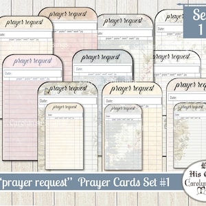 Cartes de journal de demande de prière imprimables, éphémères de demande de prière de Junk Journal