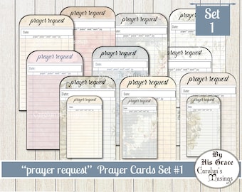 Printable Prayer request Journal Cards, Junk Journal prayer request ephemera