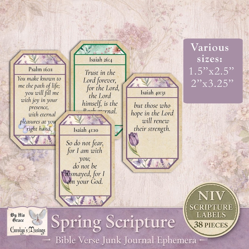 Scripture Labels Junk Journal Ephemera | Christian Tags | Vintage ...