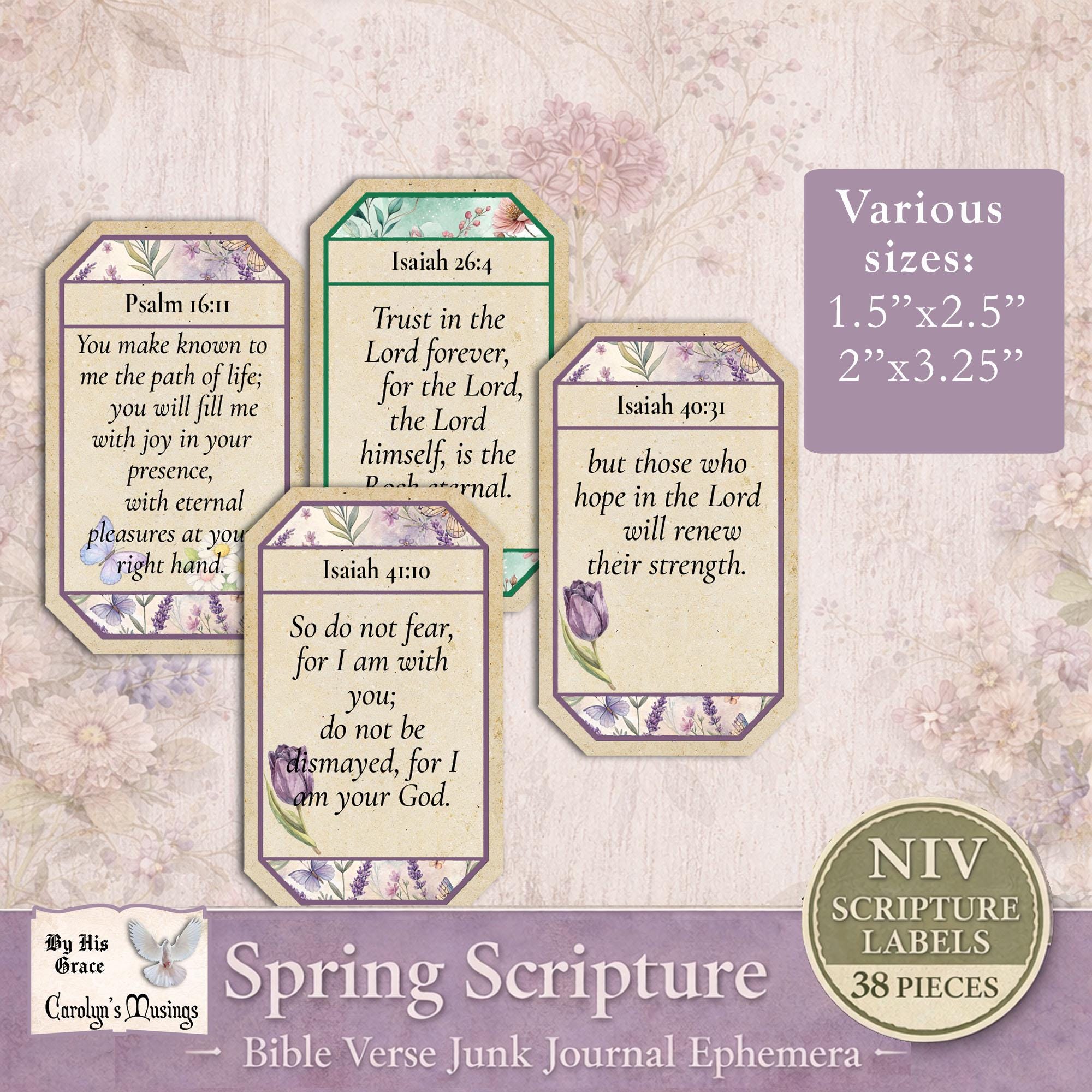 Scripture Labels Junk Journal Ephemera | Christian Tags | Vintage ...