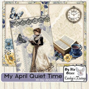 Glaube basiert Junk Journal Printables | April Devotionalie für Frauen | Geistiges Wachstum | Digitaler Download | Gebets-Reflektion Kit