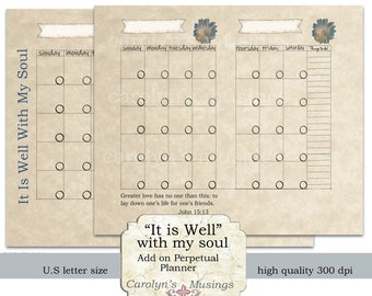 Printable Perpetual Calendar Planner | Faith Based, Journal Kit (Digital Download)