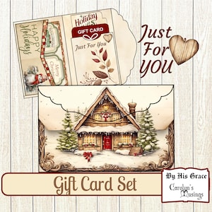 Weihnachtsgeschenk Kartenhalter, Junk-Journal, geladenes Folio, Weihnachtsstimmungshalter, Weihnachtsgeschenk, druckbare Ephemera, digitaler Download