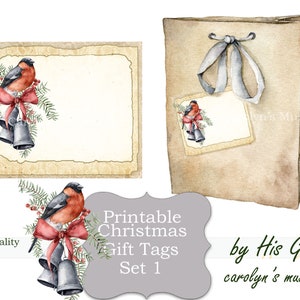 Christmas Tags Set 1, Printable Gift Tag, digital gift tags, Holdiay sticker gift tags, PNG Christmas tags, gift tag stickers