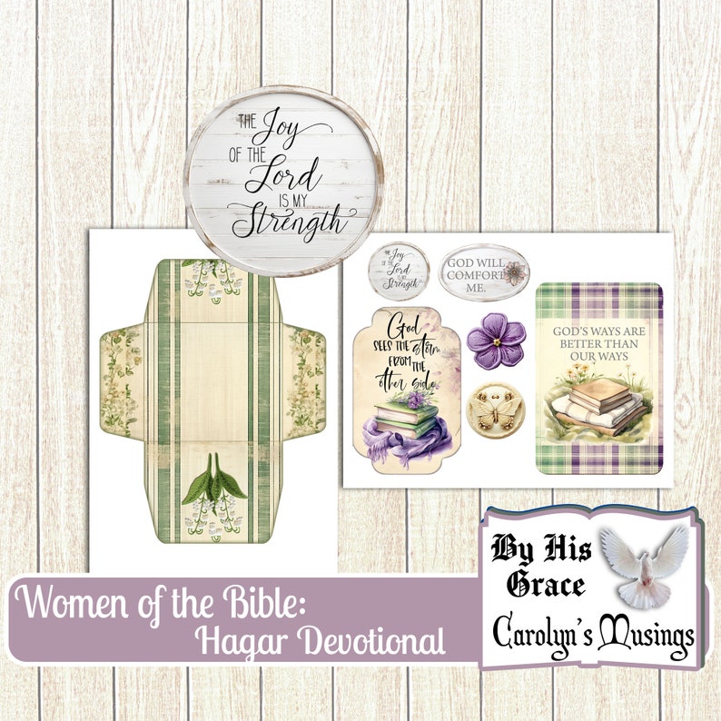 Devotional Journal Kit Hagar and the God who sees, Women of the Bible 25 page Devotional kit, Faith Journal supplies, Digital Download image 8