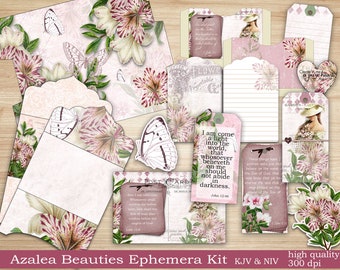 Azalea Junk Journal Kit, Scrapbook Ephemera (Digitaler Download)