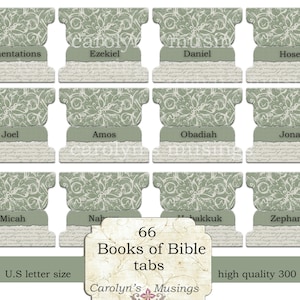 Books of the Bible Tabs, Printable Bible Tabs for Bible Journaling, Old ...