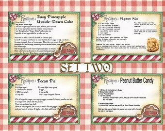 Printable, Christmas Holiday, Recipe Cards, ADD ON. digital download, Recipe Book Printable Gift