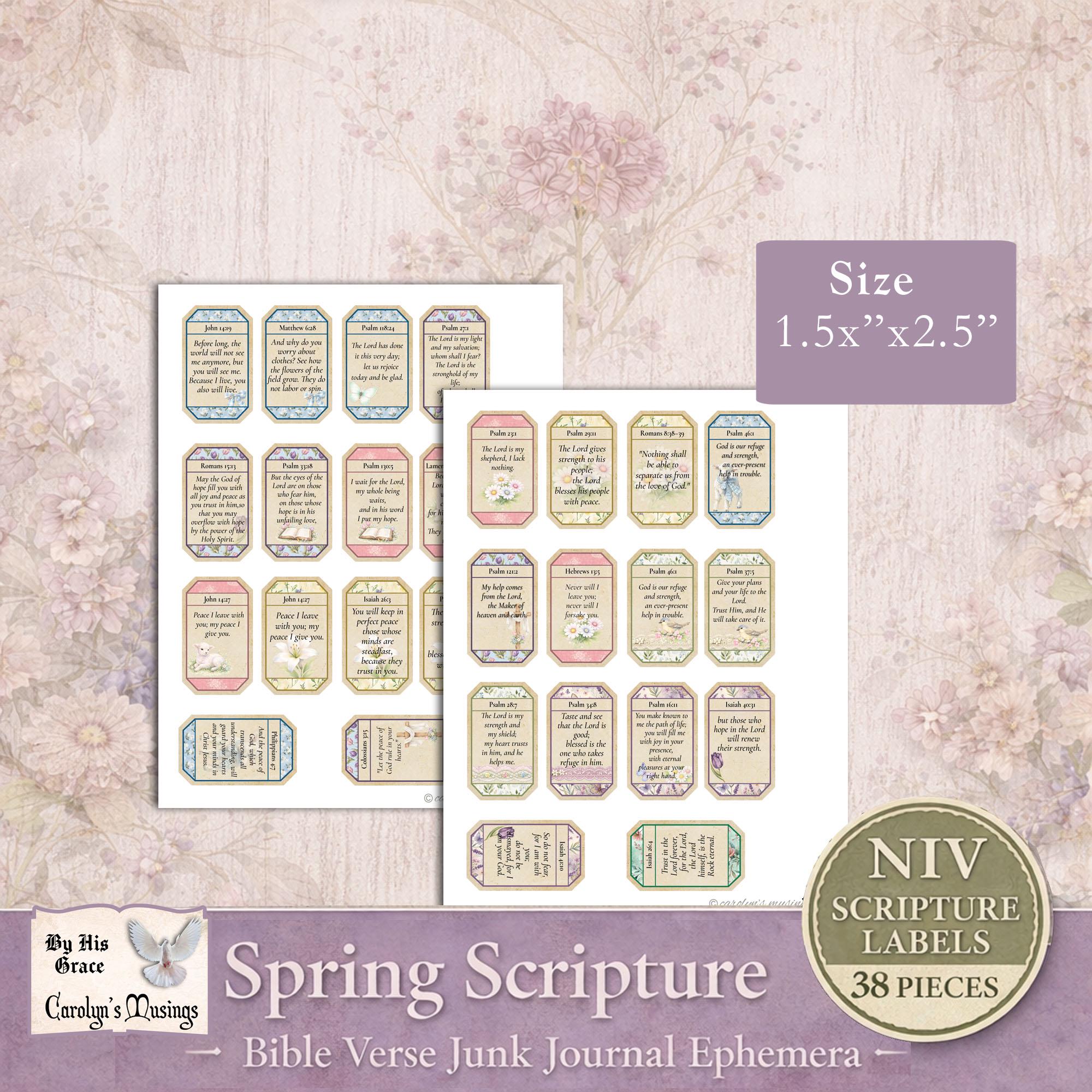 Scripture Labels Junk Journal Ephemera | Christian Tags | Vintage ...