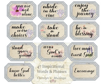 Inspirerend citaat van ephemera, Faith Journaling-versieringen (digitale download)