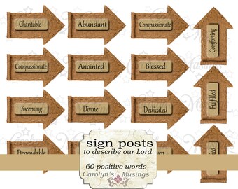 Faith Journal Ephemera, Positive Words, Christian Inspiration (Printable)