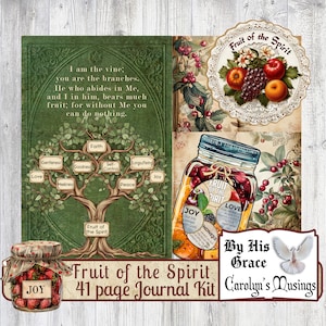 Devotionele kit Fruit of the Spirit | Efemere geloofsverschijnselen, collagepapier, tags, interactieve elementen | Digitale download, Carolyns mijmeringen