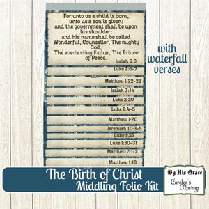 Junk Journal Birth of Christ Folio, Folding Folio, Christmas Digital Paper, Craft Kit, Scrapbook, Printable Gift, Handmade Gift image 5