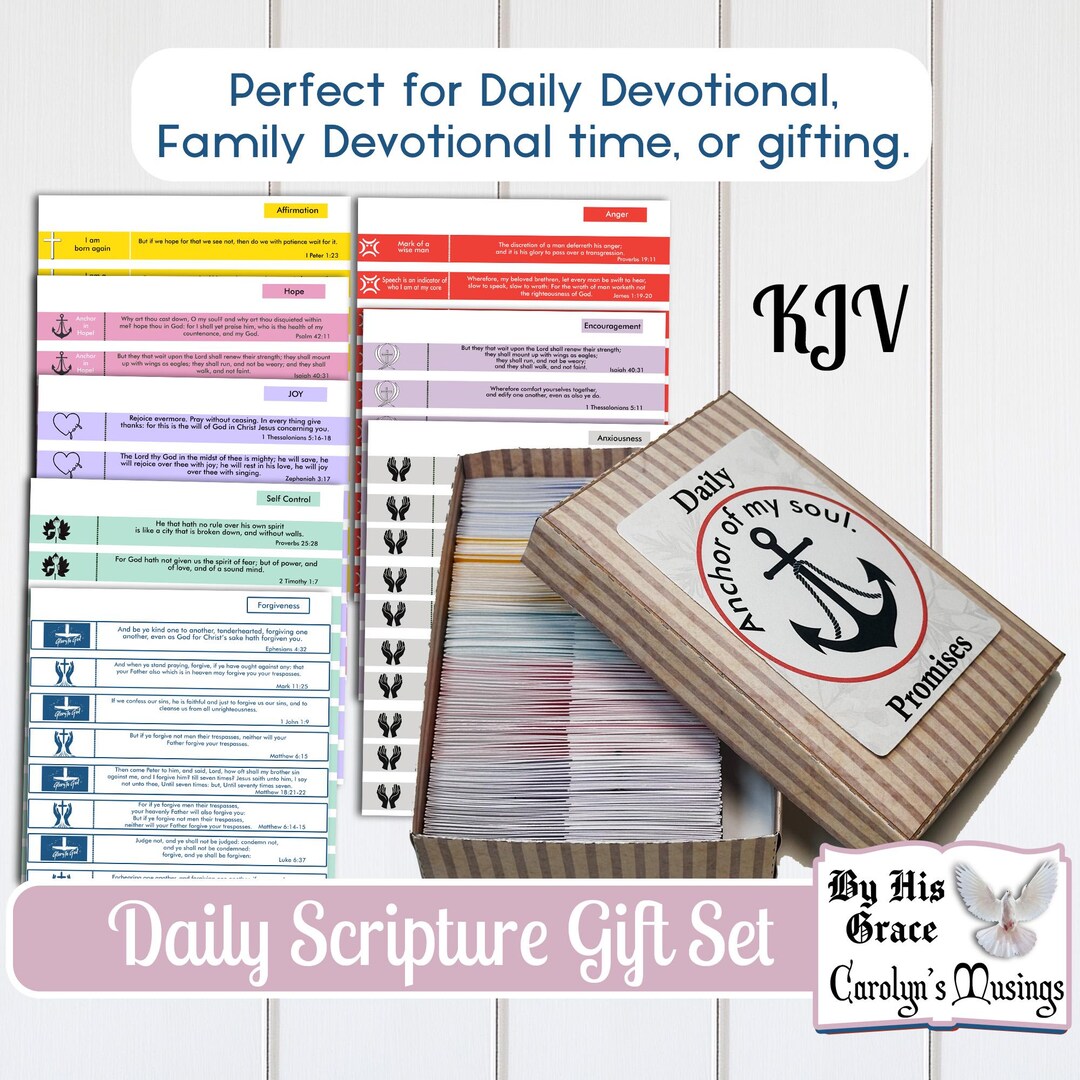 KJV Scripture Cards: 220 God's Promises, Christian Gift (printable DIY ...