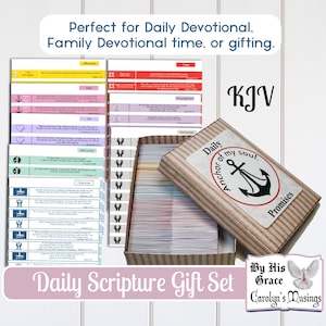 Coffret 220 promesses de Dieu - cadeau chrétien - écritures bibliques 220 LSG - téléchargement immédiat - imprimable - DIY