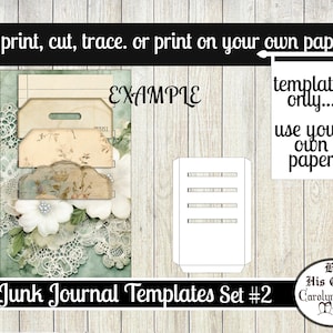 Junk Journal Templates: File Folders, Whale Tail Tabs (Digital Download) image 4