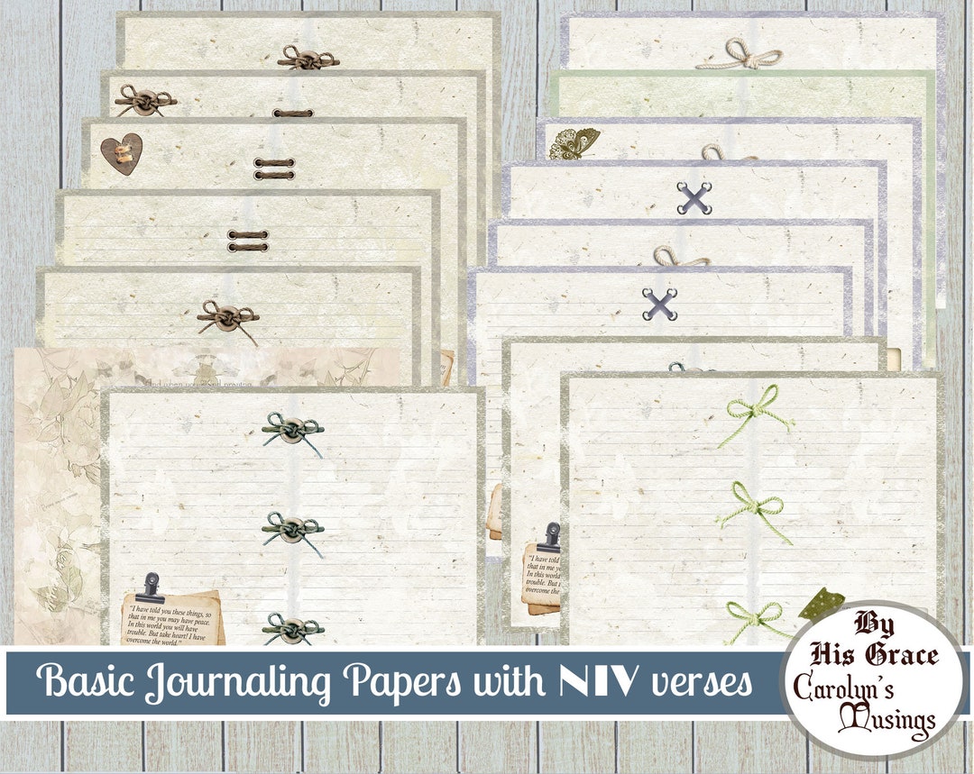 Empty Scripture Paper NIV Scripture Verse Journal Paper, Neutral Scrapbook Supply (digital ...