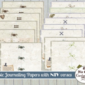 Junk Journal, NIV Scripture Verses Lined & Blank Paper, Basic Prayer Journal, Papiere, Neutral, druckbares Journal, Digital Scrapbook Zubehör