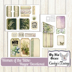 Devotional Journal Kit Hagar and the God who sees, Women of the Bible 25 page Devotional kit, Faith Journal supplies, Digital Download image 6