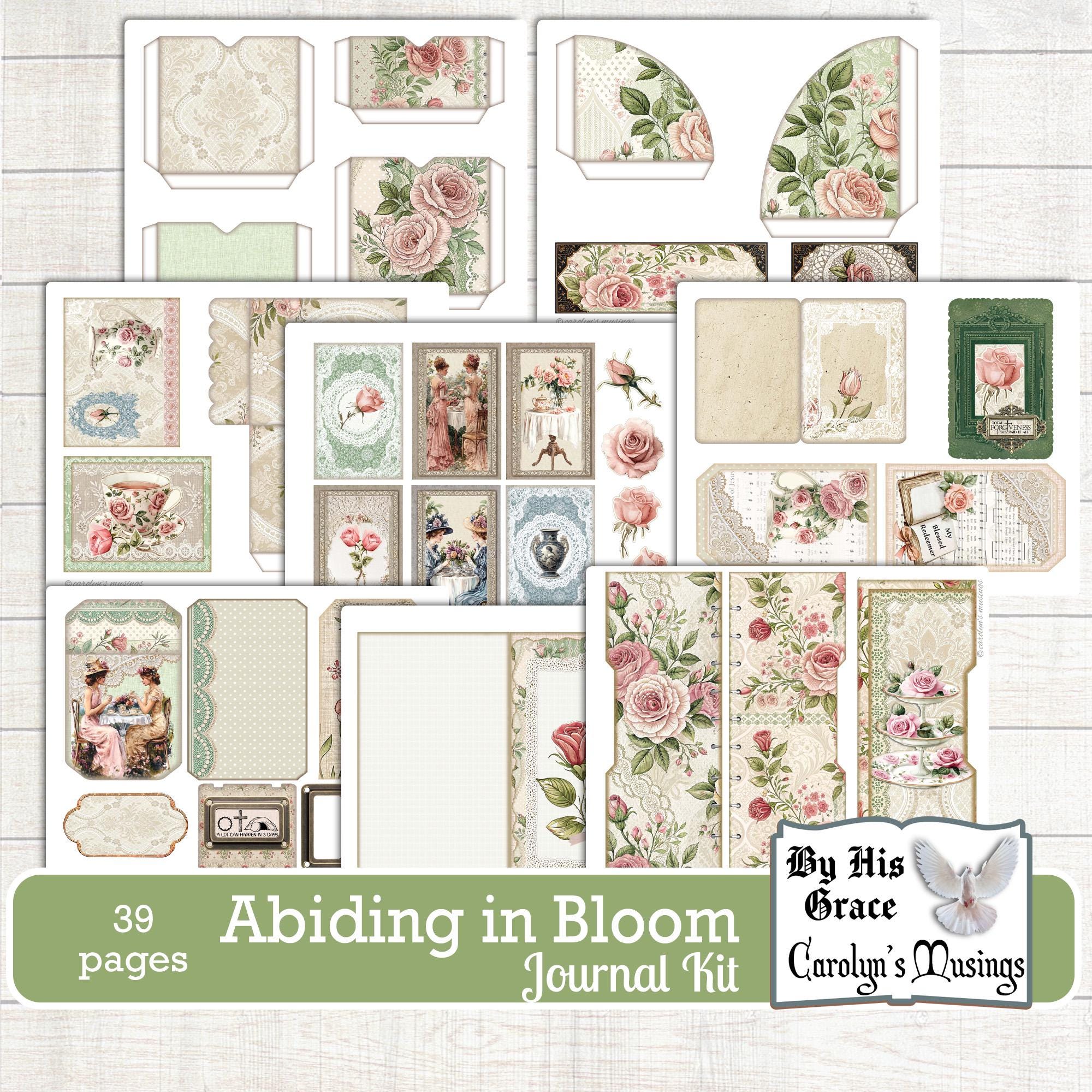 Vintage Roses Junk Journal Kit: Victorian Floral Ephemera (digital ...