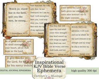 KJV Bible Verse Ephemera, Junk Journaling, Prayer (Digital Download)
