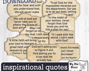 Afdrukbare christelijke ephemera: inspirerende quote kladjes (digitale download)