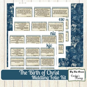 Junk Journal Birth of Christ Folio, Folding Folio, Christmas Digital Paper, Craft Kit, Scrapbook, Printable Gift, Handmade Gift image 4
