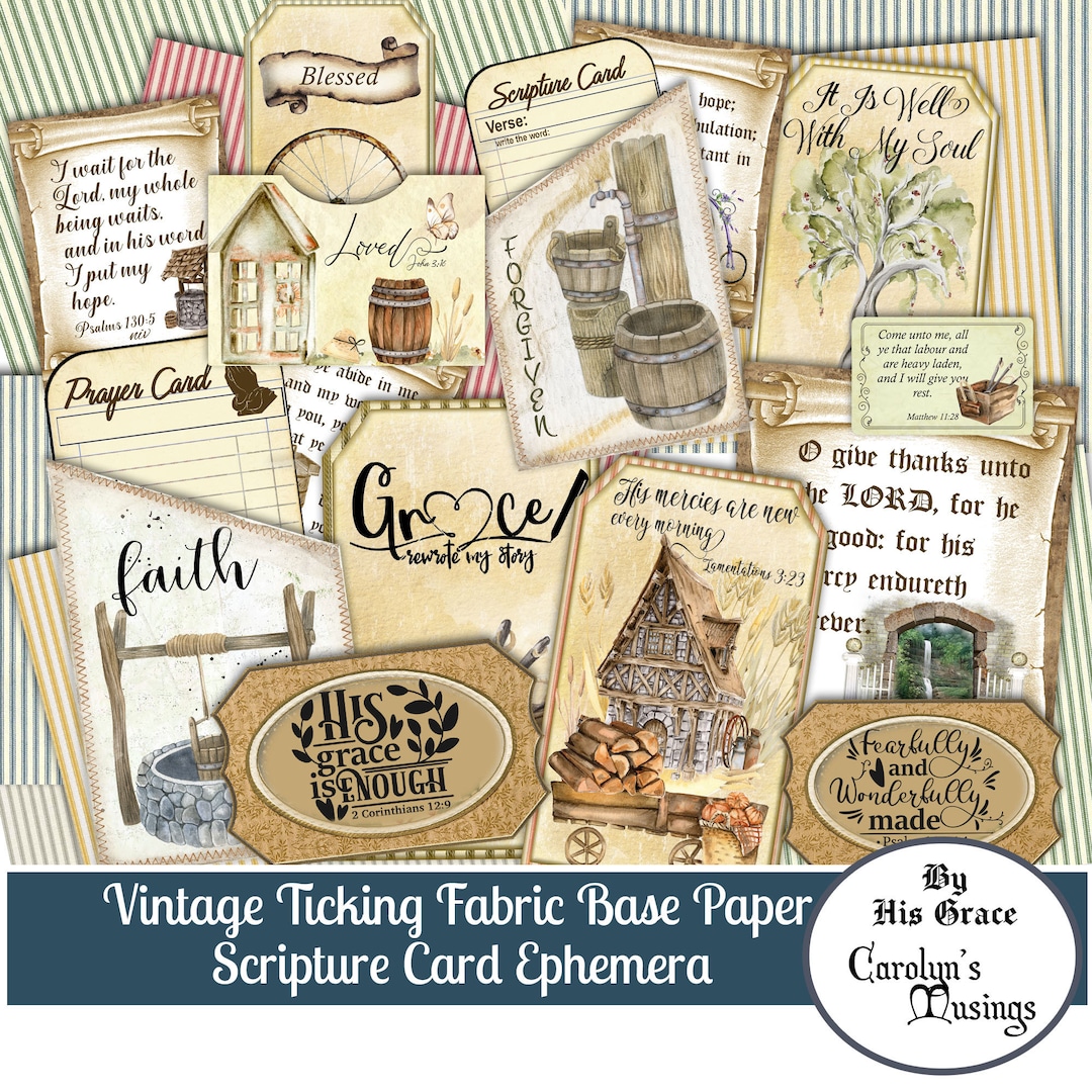 Prayer Journal Printable, KJV, NIV Scripture Ephemera, Junk Journal ...