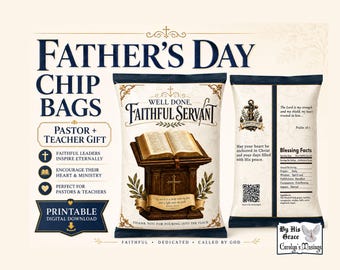Pastor Teacher Father’s Day Chip Bags Printable Christian Ministry Appreciation Gift Set (Digital Download)