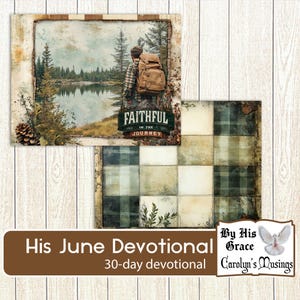 Printable Quiet Time Study cover and junk journal background paper shown.