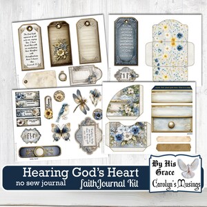 Printable digital scripture journal kit with botanical designs for spiritual growth and reflection. Digital faith journal kit with botanical and scripture elements in soft earth tones and floral designs. Enhance your spiritual journey with this botanical-themed digital scripture journal kit.