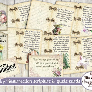 Junk Journal, Auferstehung Schriften, Zitat, Karten, KJV, NIV, Ostern Schrift, printable, Scrapbook Ephemera, digitaler Download
