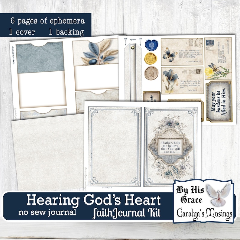 Scripture-based digital journal kit for spiritual seekers, featuring botanical and faith-inspired designs. Digital faith journal kit with botanical designs, scripture quotes, and ephemera for spiritual growth. Enhance spiritual growth with this digital faith journal kit complete with scripture and reflection prompts.