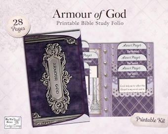 Feminine Armour God Folio Printable Christian Junk Journal Kit Armor Ephemera (Digital Download)