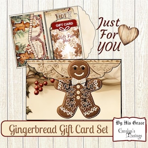 Lebkuchen-Weihnachtsgeschenkkarten-Set | Weihnachtsstrumpf Stuffer | Druckbare Geschenkkarten | Digitaler Download | Geschenk Box Carolyns Musings