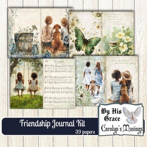 junk journal printable encouraging| Christian friendship kit| digital download| devotional journal| faith scrapbook pages| Carolyn's Musings
