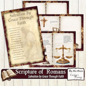 Junk Journal, Salvation by Grace Through Faith, Digital Download, Christian Journal, Christian Faith Journal, Salvation Printable Papers.