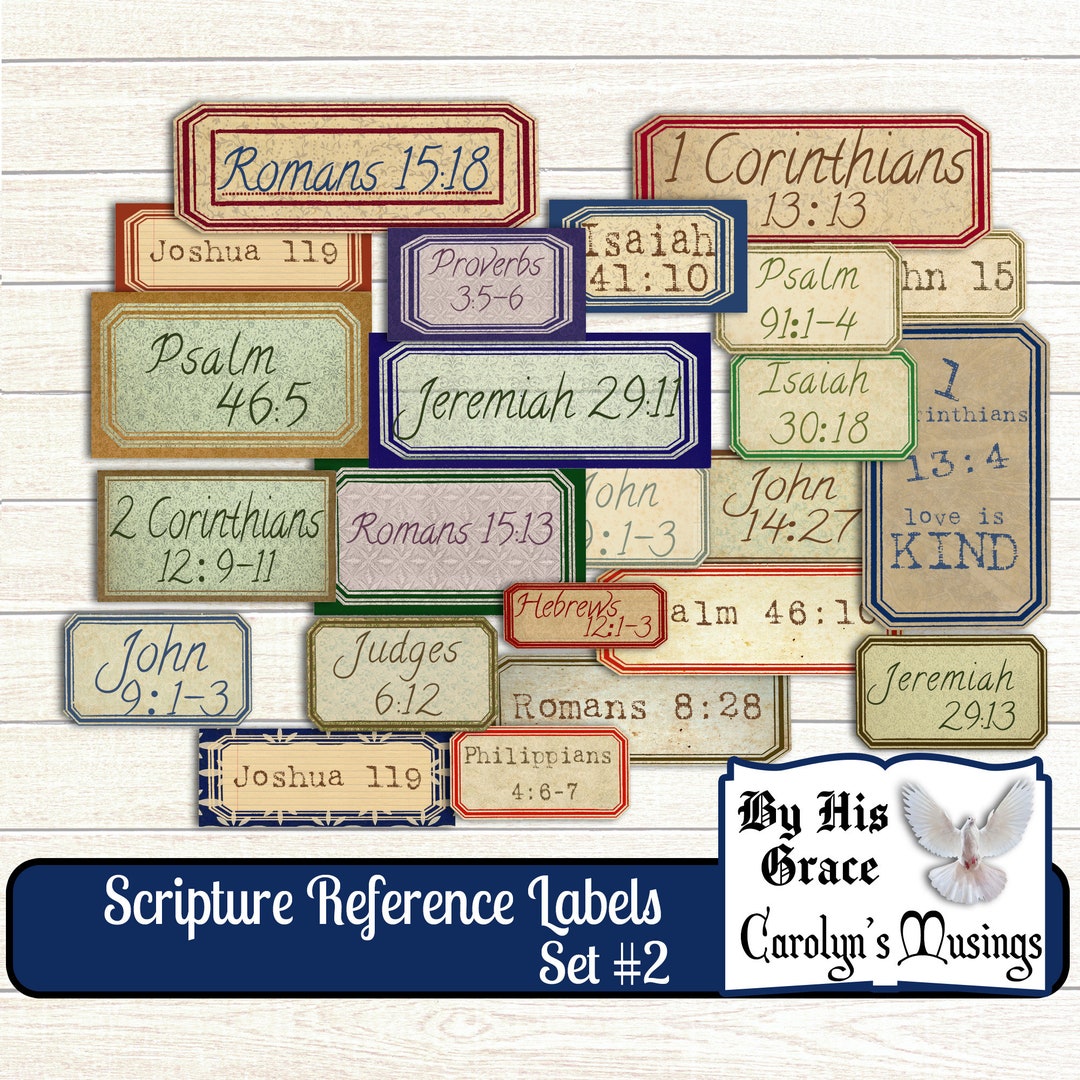 Scripture Reference Labels Set #2: Printable Prayer Journal Ephemera ...