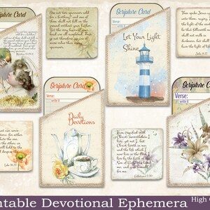 Druckbare Journal Ephemera, KJV Devotional Pocket Ephemera, Gebetstagebuch KJV Verse