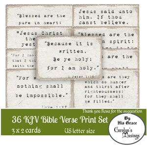 KJV Bible Verse Print Set, Printable KJV Scripture, Prayer Journal ...