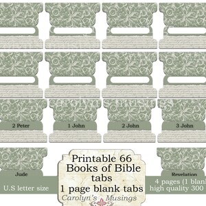 Books of the Bible Tabs, Printable Bible Tabs for Bible Journaling, Old ...