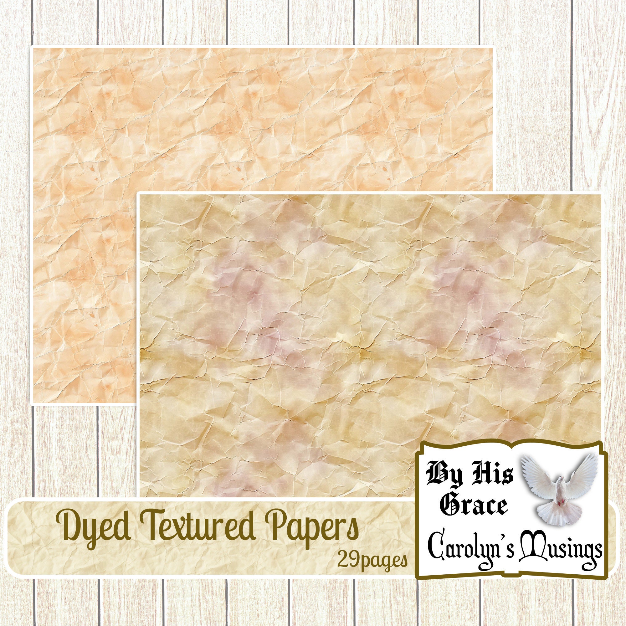 Dyed Textured Papers: Printable Junk Journal Pages (digital Download ...