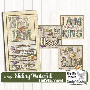 Adorno de cascada estilo shabby chic: Sentimientos bíblicos (descarga digital)