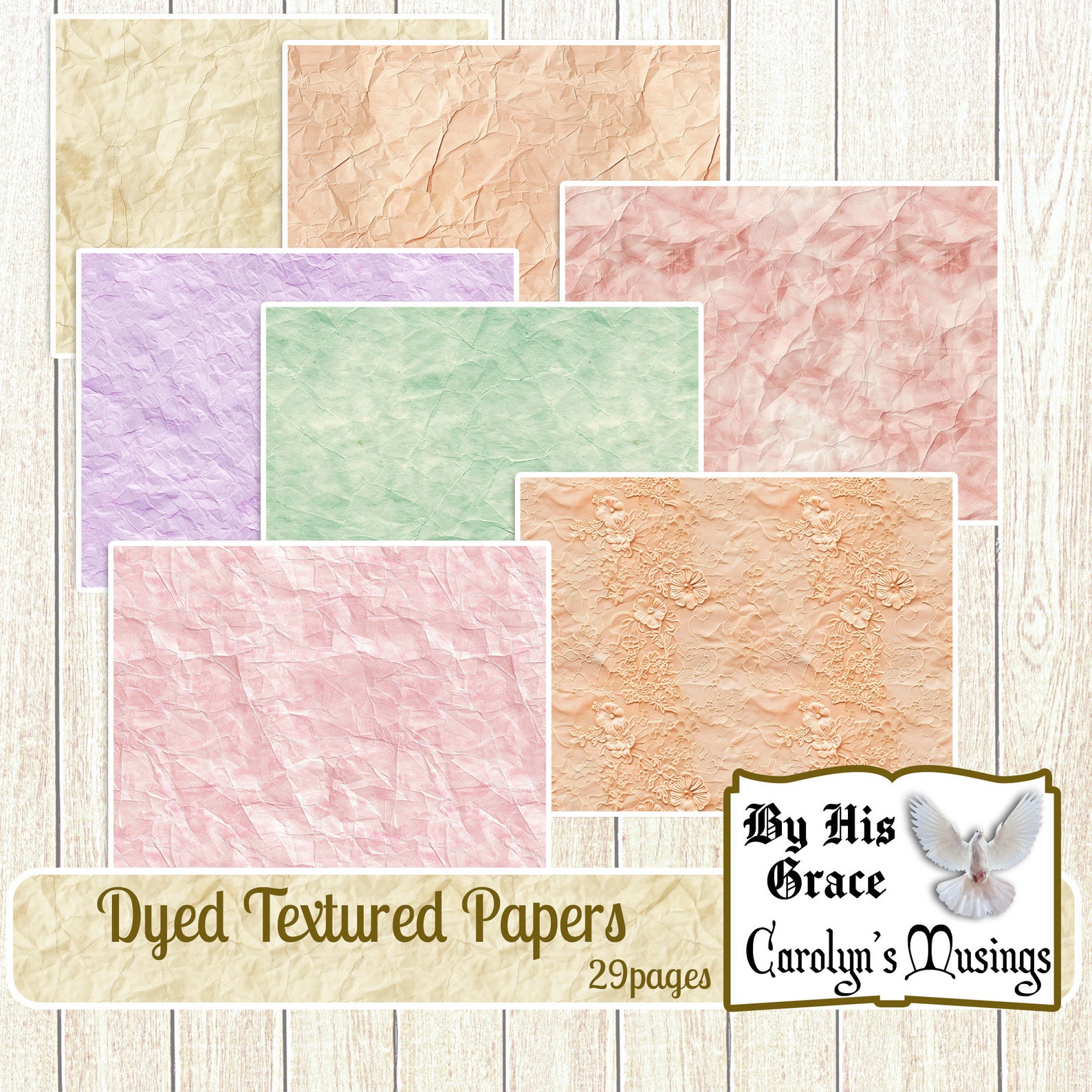 Dyed Textured Papers: Printable Junk Journal Pages (digital Download ...