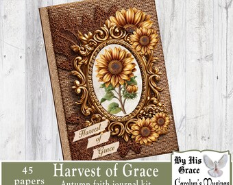 Autumn Faith Journal Kit: Scripture & Nature Printable Harvest of Grace (Digital Download)