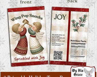 DIY Christmas Chip Bag Wrappers | Printable Holiday Treat Bags