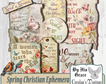 Spring Christian Ephemera: Printable Faith Scraps (Digital Download)
