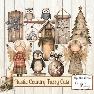 Christmas pietluttig gesneden clipart, junk journal rustieke kerst, plakboek ephemera, kerst pietluttig bezuinigingen, kaarten maken, digitale download